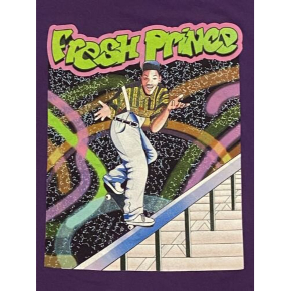 Retro Apparel Unisex Fresh Prince Tee Shirt Purple XL 90’s Hip Hop Vintage Look - Picture 3 of 4